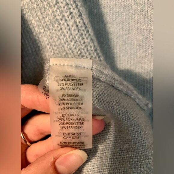 Calvin Klein Light Blue Cowl Neck Tunic Length Oversized Sweater Size Small - Picture 10 of 11